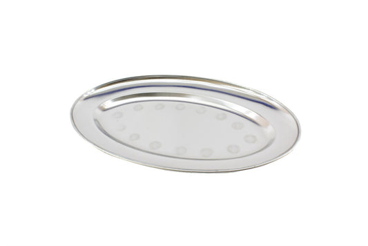 Plateau Ovale Inox 34×21 cm