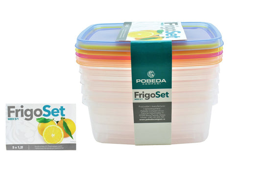 Boîte de conservation ronde 1,2 L – Lot de 5 pièces