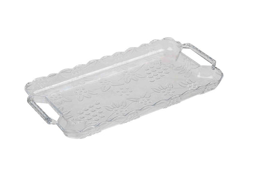 Plateau en plastique cristal 17 x 30,5 cm