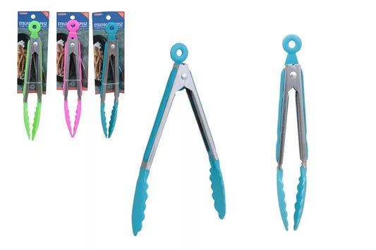 Pince de cuisine métal + silicone – 25 cm