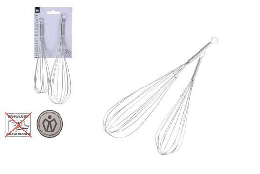 Ensemble de 2 fouets en acier inoxydable