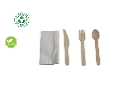 🌿 Ensemble de couverts en bois – 24 pièces (6 personnes)