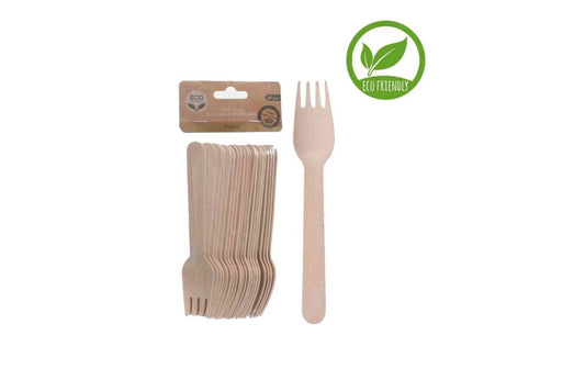 🌱 Mini Fourchettes en Bois – Lot de 30