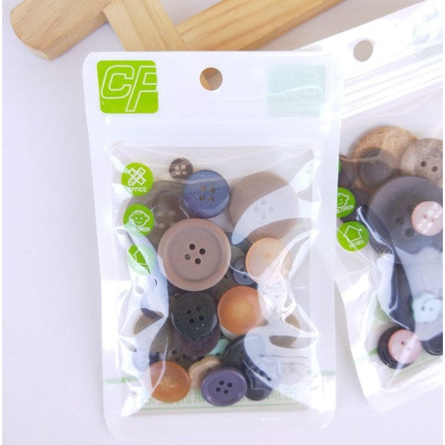 Boutons, mélange de couleurs et de tailles, 30 pcs