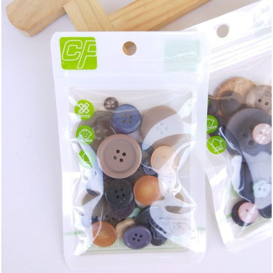 Boutons, mélange de couleurs et de tailles, 30 pcs