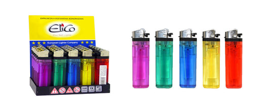 Briquet jetable transparent couleurs mix