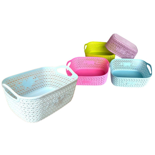 Corbeille, panier de rangement en plastique,  MIX COULEUR
