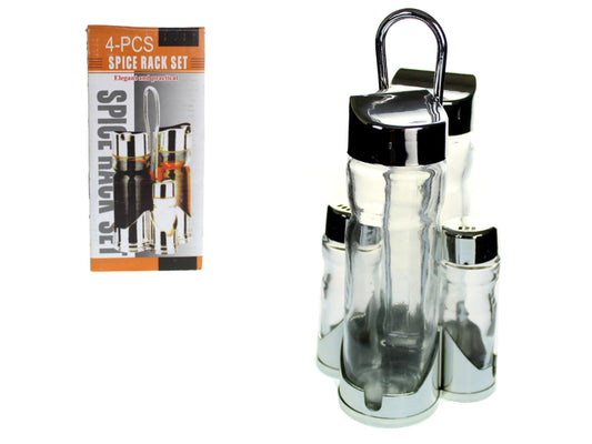 Ensemble de pots à épices en verre et plastique