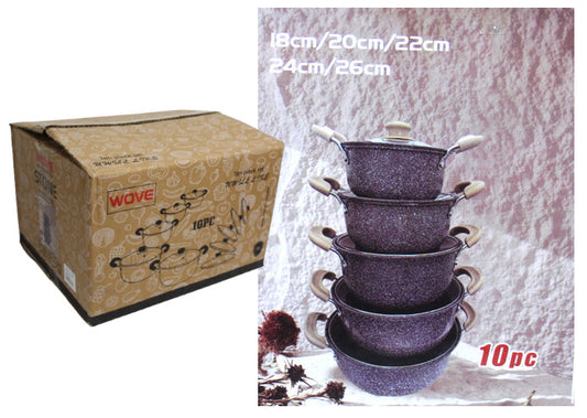 Lot de pots avec couvercles, 10 pièces (18/20/22/24/26 cm)