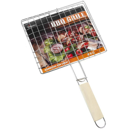 Grille de cuisson avec manche en bois 37x21 cm