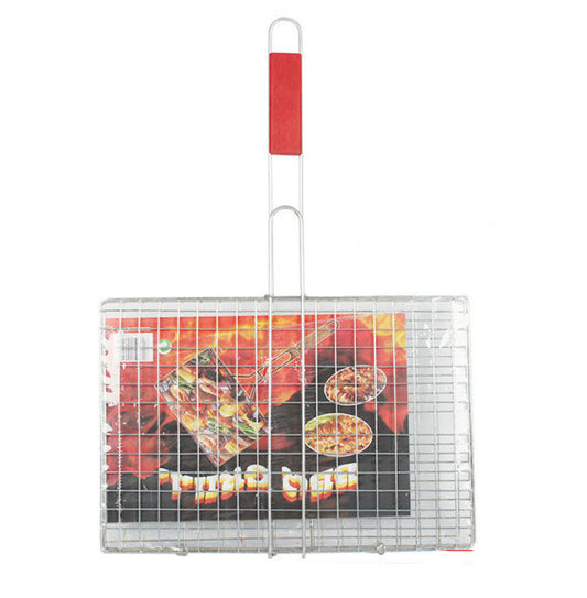 Grille de cuisson avec manche en bois 50x34x24 cm
