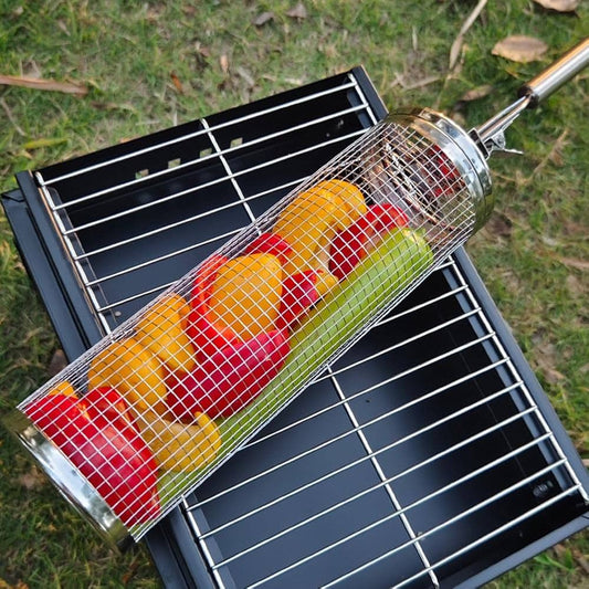 Grille de cuisson avec manche en bois 58x9 cm