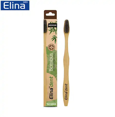 Brosse à dents Elina bambou medium avec charbon
