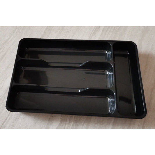 Insert pour tiroir à couverts, 4 compartiments, 27x17,6x3,5 cm, NOIR