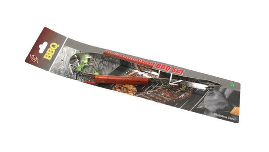 Pince à barbecue en métal avec manche en bois 33 cm