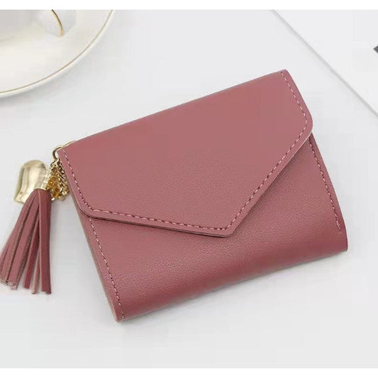 Portefeuille FEMME avec pompon Rose