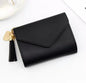 Portefeuille FEMME avec pompon Noir