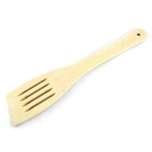 Spatule en bois avec trous.