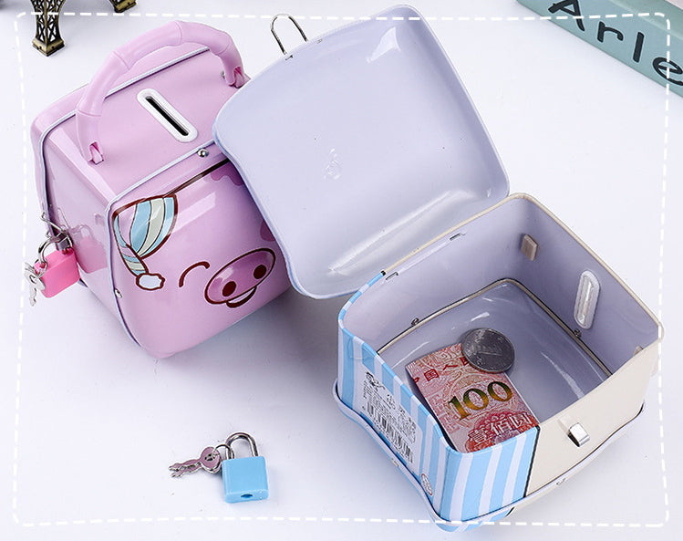 Tirelire en métal BOX avec cadenas