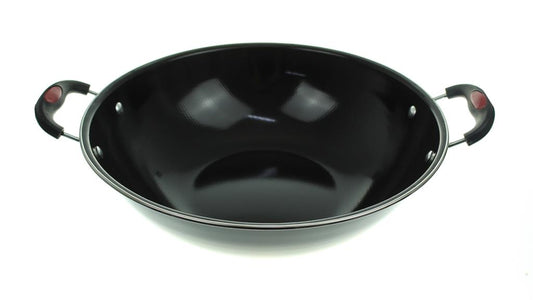 WOK NOIR avec poignées 37x30x9 cm