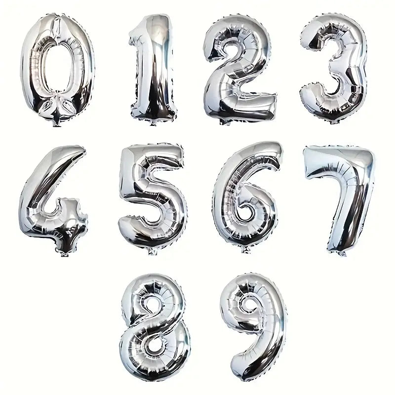 Ballon aluminium ARGENT NUMÉRO (80 cm)