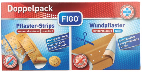 Pansements pour plaies, lot de 2 (50 x 6 cm) + 20 bandes.
