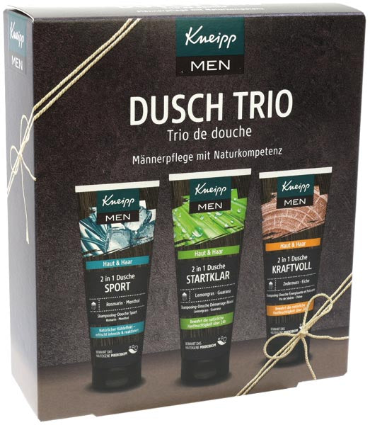 Trio de gel douche Kneipp GP Men (3 gels douche 2 en 1, 75 ml chacun)
