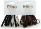 Élastiques à cheveux Elina, 24 pièces, résistances assorties, marron et noir.
