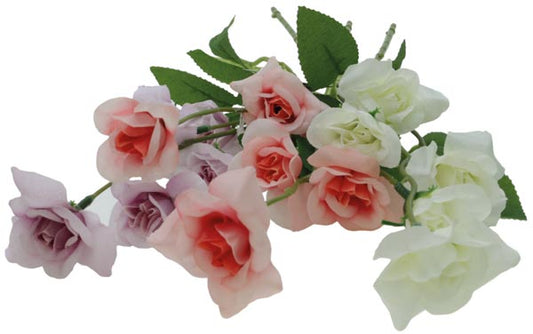 Bouquet de 5 roses, 51 cm, deux fleurs et feuillage