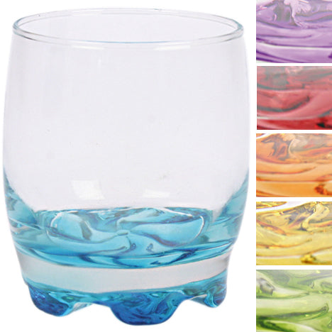 Verre à jus corail 0,2 l, base colorée, 6 pièces assorties.