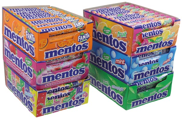 Bonbons Mentos à mâcher, 1 pièce, assortis