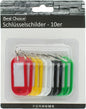 Porte-clés, lot de 10, 5 cm, couleurs assorties, sur carton