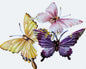 Tige florale papillon, élégamment peinte à la main, 6 x 5,5 x 26 cm