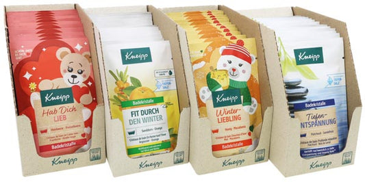 Cristaux de bain Kneipp 60 g, 4 variétés assorties