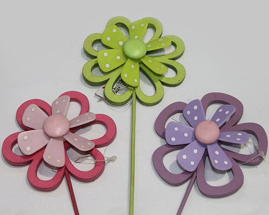 Moulin à vent double en bois 9x3x36cm