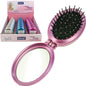 Miroir de poche ovale pliable avec pince à cheveux, 8 x 5,5 cm