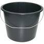 Seau noir de 12 litres, utilisable sous certaines conditions pour la construction