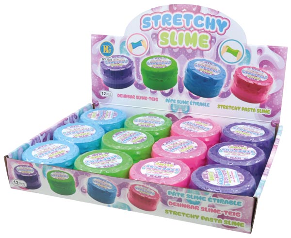 Slime extensible 85 g, 7 cm, 4 couleurs assorties