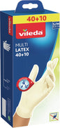 Gants jetables Vileda en latex multi-usages, 40+10, tailles S/M