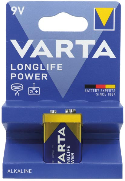 Pile VARTA 9 volts, bloc longue durée
