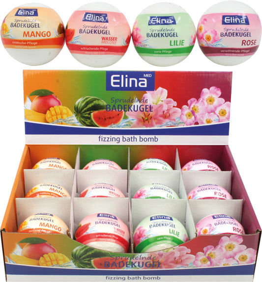 Bombe de bain Elina 180 g, 4 couleurs assorties présentées