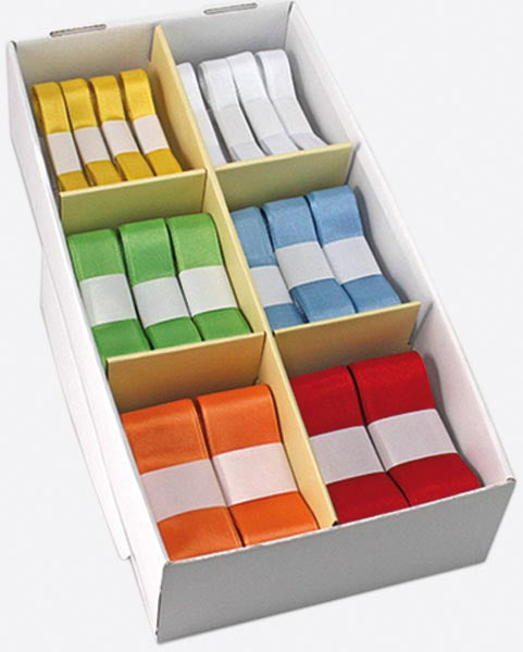 Ruban cadeau, 6 couleurs et 3 largeurs assorties