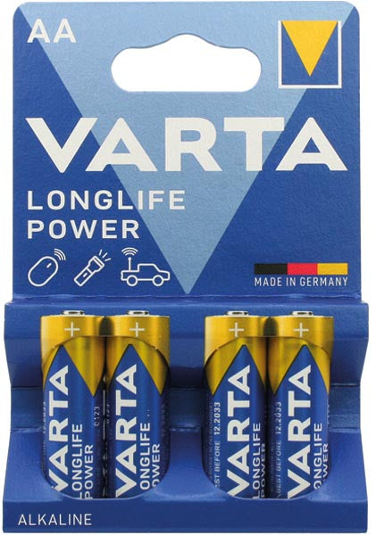 Piles VARTA Mignon AA 4 Longue Durée de Vie