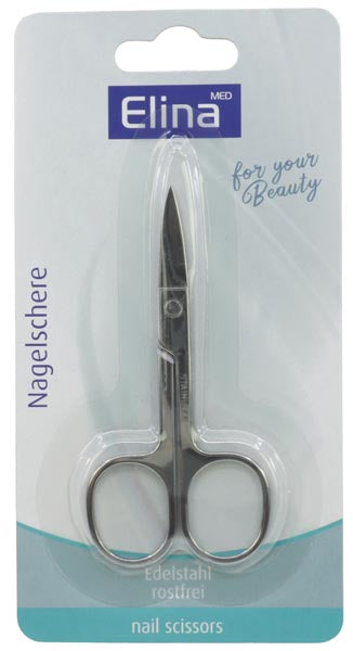 Ciseaux à ongles Elina en acier inoxydable sur carte, 9 cm