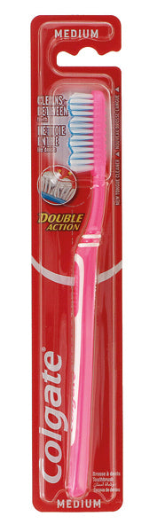 Brosse à dents COLGATE Double Action moyenne, 18 cm