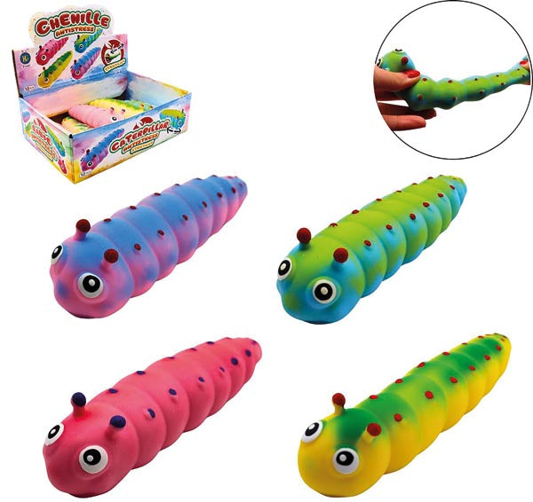Chenille anti-stress, 4 variétés assorties, format XL 16 cm (présentoir)