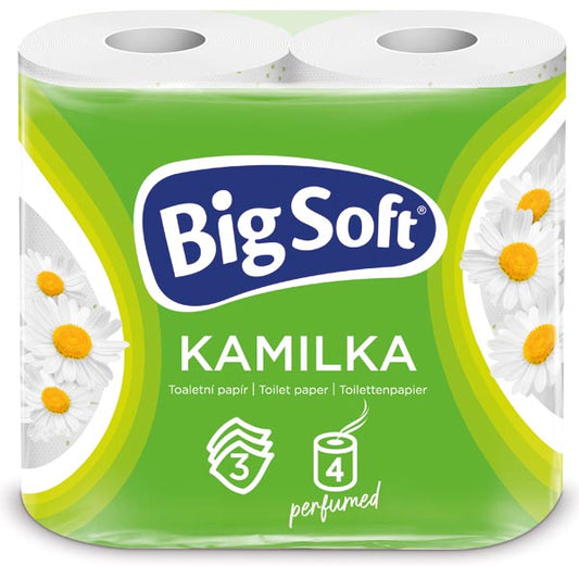 Papier toilette grand format et doux, 3 plis. 4 paquets de 160 feuilles. Kamilka