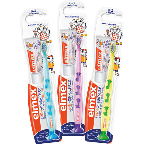 Brosse à dents et dentifrice Elmex pour l'apprentissage