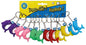 Porte-clés dauphin, 6 couleurs assorties, 6 cm