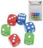 Jeu de 6 dés de couleurs assorties sur une carte